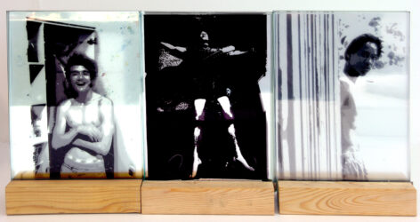 Digital images on glass by Arvin Lourdenadin, Year 12, Geelong Grammar School Student artwork of candid photos of a boy