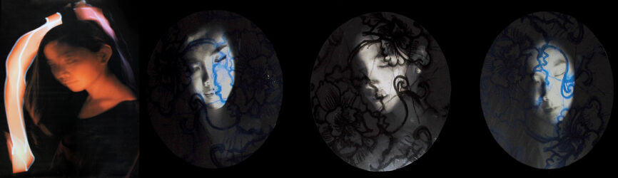 Digital images and mixed media by Ashley Yang, Year 12, Geelong Grammar School Student artwork of distorted faces