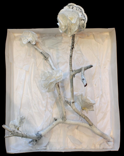 Mixed media by Toni-Elise Pantazopoulos, Year 9, Hume Anglican Grammar Student sculpture of a tree in blossom