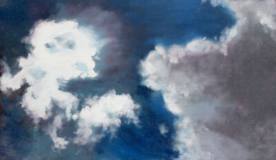 Oil on board by Sasha Walters, Year 11, Korowa Anglican Girls’ School Student artwork of clouds