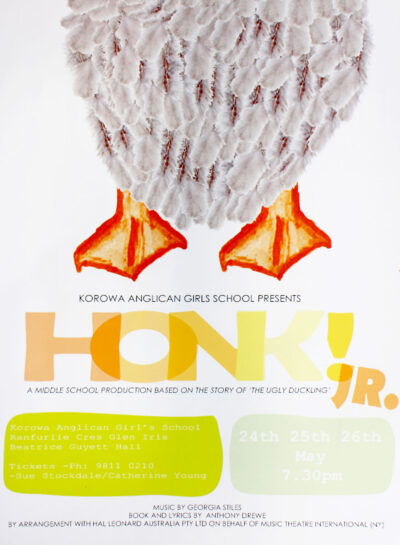 Digital image on paper by Moriah Russo, Year 10, Korowa Anglican Girls’ School Student artwork of a musical poster