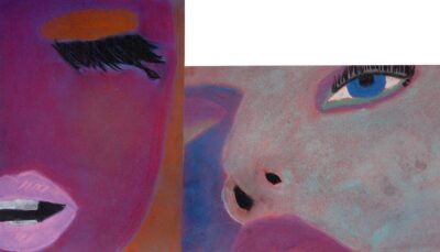 Pastel on paper by Debbie Dalgaras, Year 11, Oakleigh Grammar Student artwork of a portrait