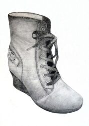 Student artwork of a boot