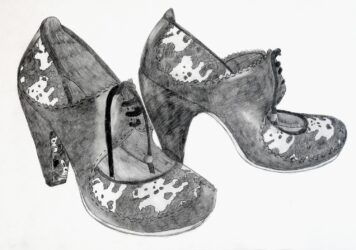Student artwork of heels