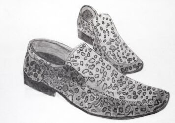 Student artwork of loafers