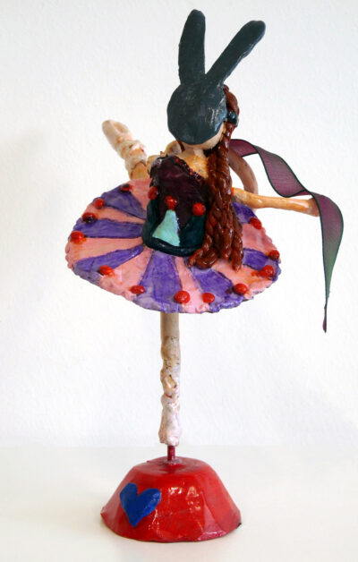 Poly clay and paint by Simone Chait, Year 9, The King David School Student artwork of a ceramic ballerina