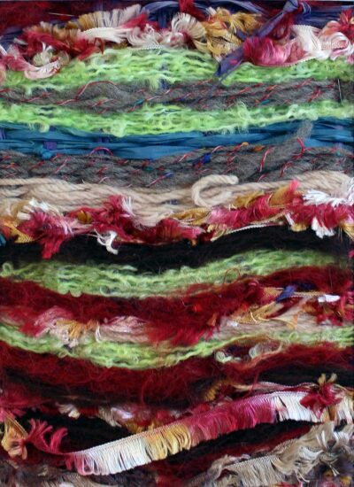 Fibre and mixed media by Paige McIntyre, Prep, Woodleigh School Student artwork of a weaving