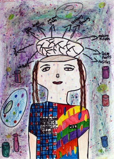 Pastel and markers on paper, Chantai May, Year 4, Newhaven College – Artist Student artwork of an artist