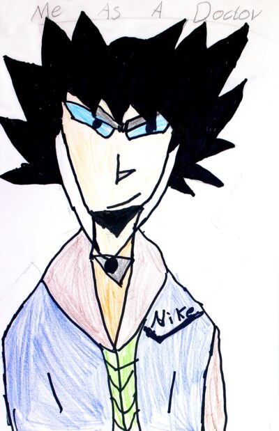 Pencils and textas on paper, Ali Abbas Zaydi, Year 5, Sirius College β Doctor Student artwork of a future doctor