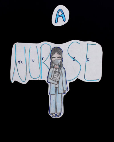 Coloured pencils and texta on paper, Aaisha Pathan, Year 6, Sirius College β Nurse Student artwork of a future nurse