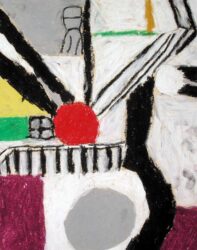 Oil stick on paper by Emma Welsh, Year 7, Balcombe Grammar School Student artwork of a cubist study