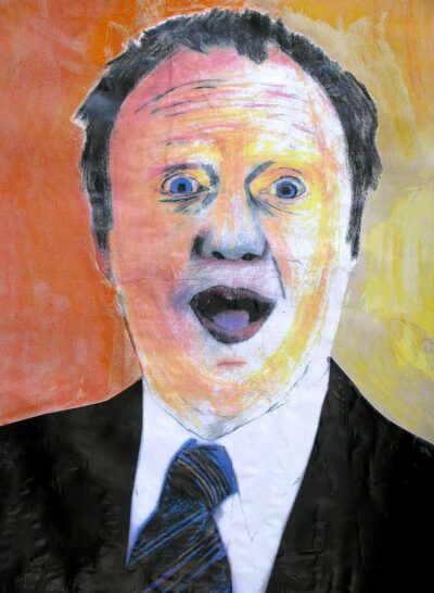 Coloured pencil and coloured chalk by Phillip Slavnic, Year 11, Balcombe Grammar School Student artwork of a portrait of a man