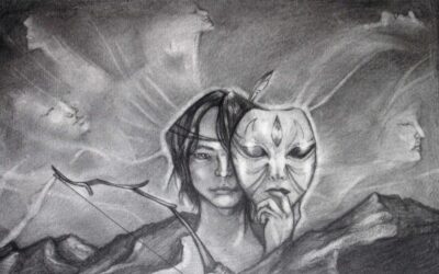 Pencil on paper by Hanyu Greta Zhao, Year 11, Camberwell Girls’ Grammar School Student artwork of a dream scape