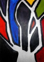 Acrylic paint on paper by Tiffany Poon, Year 7, Camberwell Girls’ Grammar School Student artwork of a tree