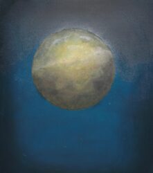 Oil on canvas by Siwei Wong, Year 11, Camberwell Girls’ Grammar School Student artwork of the moon