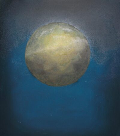 Oil on canvas by Siwei Wong, Year 11, Camberwell Girls’ Grammar School Student artwork of the moon