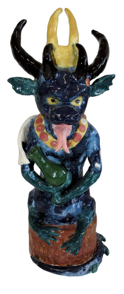 Glazed ceramic by Julia Petousis, Year 8, Camberwell Girls’ Grammar School Student artwork mythical sculpture