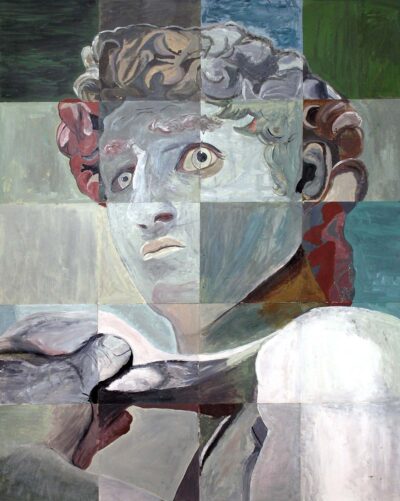 Student artwork of David in mosaic