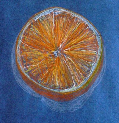 Student artwork of an orange