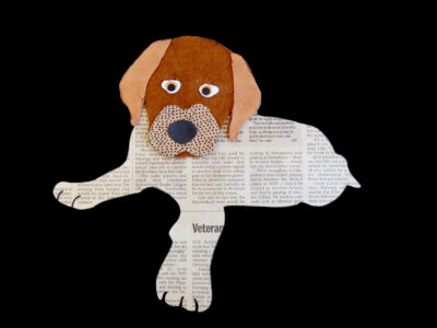 Student artwork of a dog