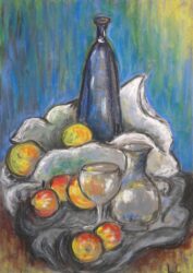 Pastel on paper by Lily Chalmers, Class 11, Little Yarra Steiner School Student artwork inspired by Cezanne