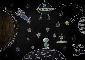 Coloured pencil on paper by Tuba, Year 6, Sirius College Student artwork of space