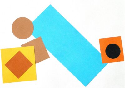 Collage on paper by Giordan Todio, Year 4, Gilson College Student artwork of an abstract collage