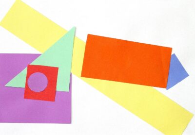 Collage on paper by Christopher Barat, Year 4, Gilson College Student artwork of an abstract collage