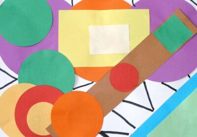 Collage on paper by Dionne Nicolaou, Year 3, Gilson College Student artwork of an abstract collage