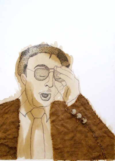 Student artwork of a portrait of a man
