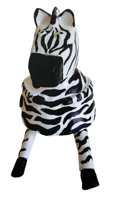 Mixed media sculpture by Talisha Timewell, Year 8, Beaconhills College Student artwork of a zebra sculpture