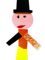 Collage on paper β Samuel Harrison, Year 2, Flinders Christian Community College Student artwork of a collage man in a top hat