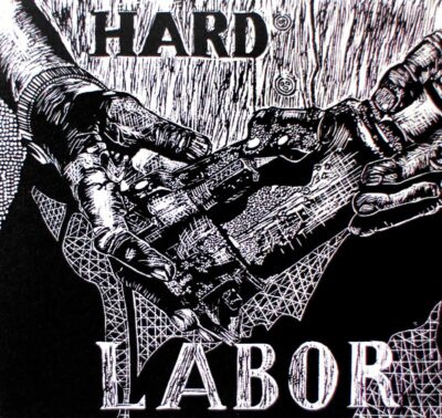 Lino cut print – Rebekka Lord-Johnson, Year 8, Firbank Grammar School Student artwork of a lino cut print