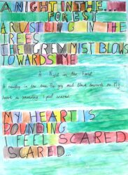 Mixed media on paper – Isabella Chicas, Year 5, Melbourne Montessori School Student artwork