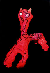 Modroc and acrylic paint β Julian Seater, Year 1, Melbourne Montessori School Student artwork of an animal figure