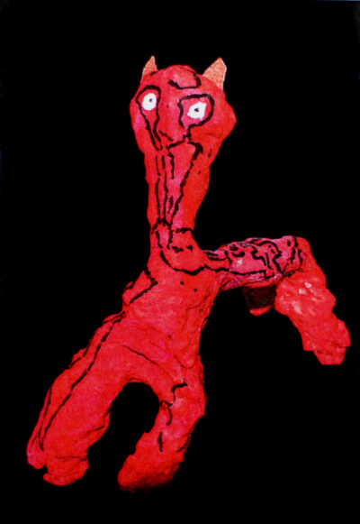 Modroc and acrylic paint – Julian Seater, Year 1, Melbourne Montessori School Student artwork of an animal figure