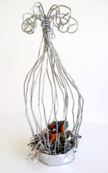 Mixed media β Adam Houridis, Year 7, Penleigh and Essendon Grammar School Student artwork of a bird inside a wire cage