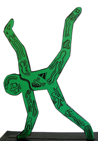 Permanent marker on paper and foam core – Benjamin Domaszewicz, Year 8, Penleigh and Essendon Grammar School Student artwork of a figure in green