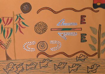 Student artwork inspired by Indigenous art