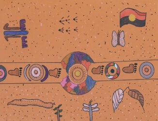 Student artwork inspired by Indigenous art