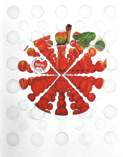 Student artwork of an abstract apple