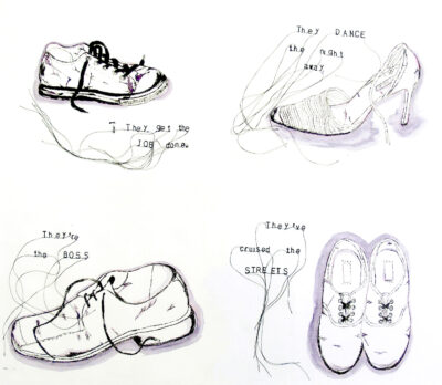 Student artwork of shoes
