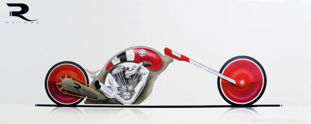 Digital print on paper β Tom Grech, Year 12, Woodleigh School Student artwork of a motorcycle