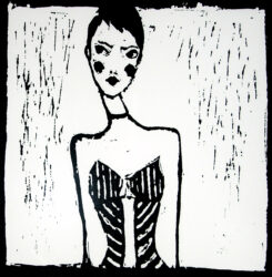 Print on paper β Winnie Thorne Turner, Year 8, Woodleigh School Student artwork of a portrait of a girl