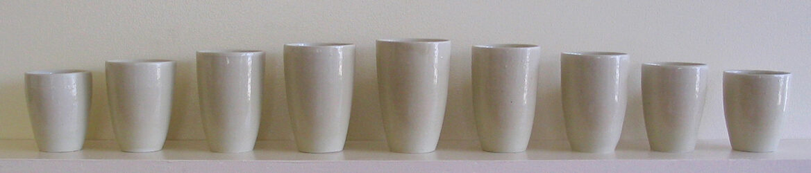 Student artwork of ceramic vessels