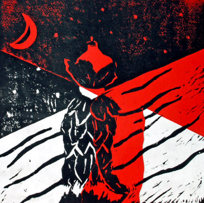 Student artwork of a figure