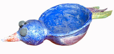 Ceramic by Danielle Gingell, Year 6, Ballarat Clarendon College Student artwork of a ceramic bird bowl