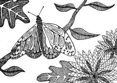 Student artwork of insects
