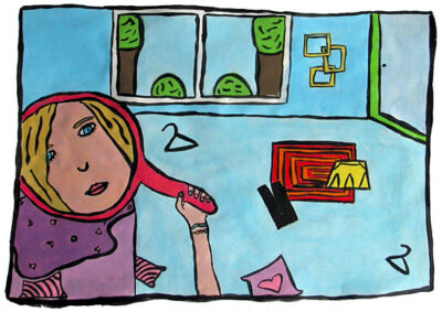 Student self-portrait art