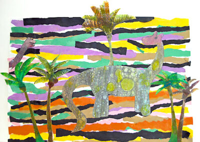 Student artwork of a dinosaur